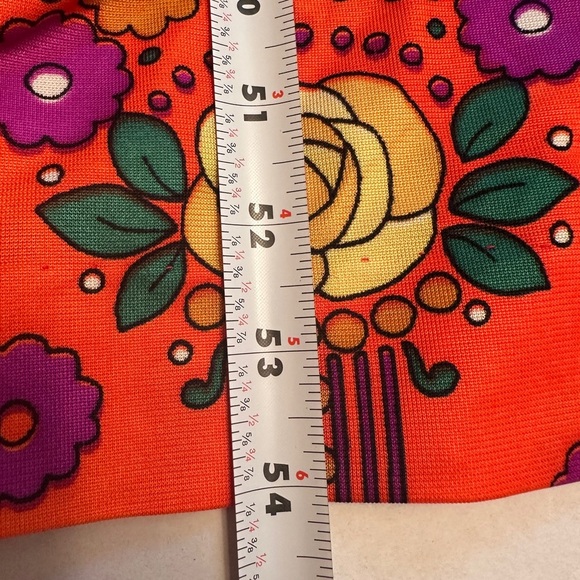 Vintage 1970s Lanz Original Dress Orange Floral Halter Dress Size XS/S Mod - Picture 9 of 9